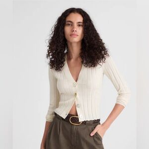 MADEWELL XL Ribbed V-Neck Cardigan NW806